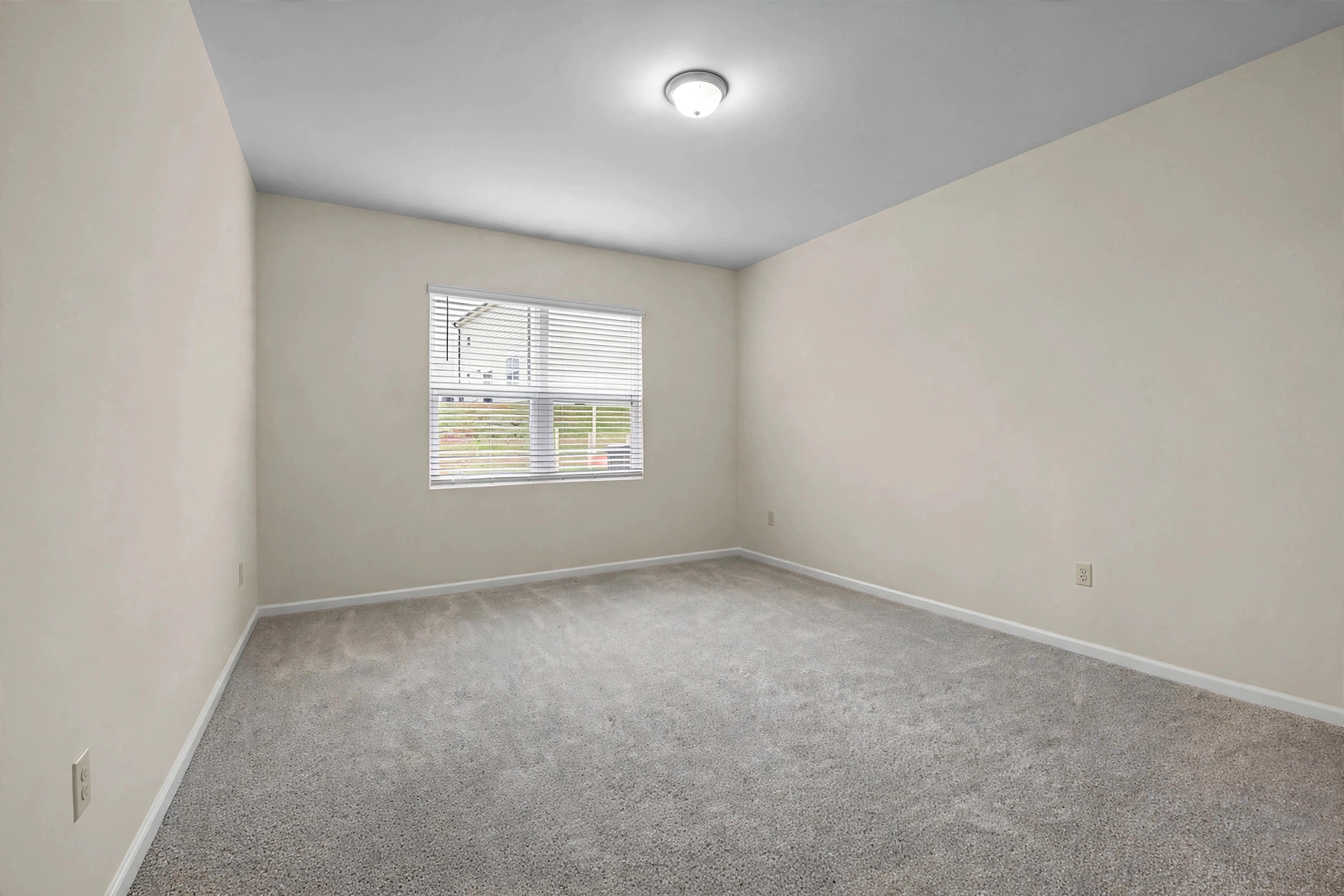 Empty modern flex room before virtual staging