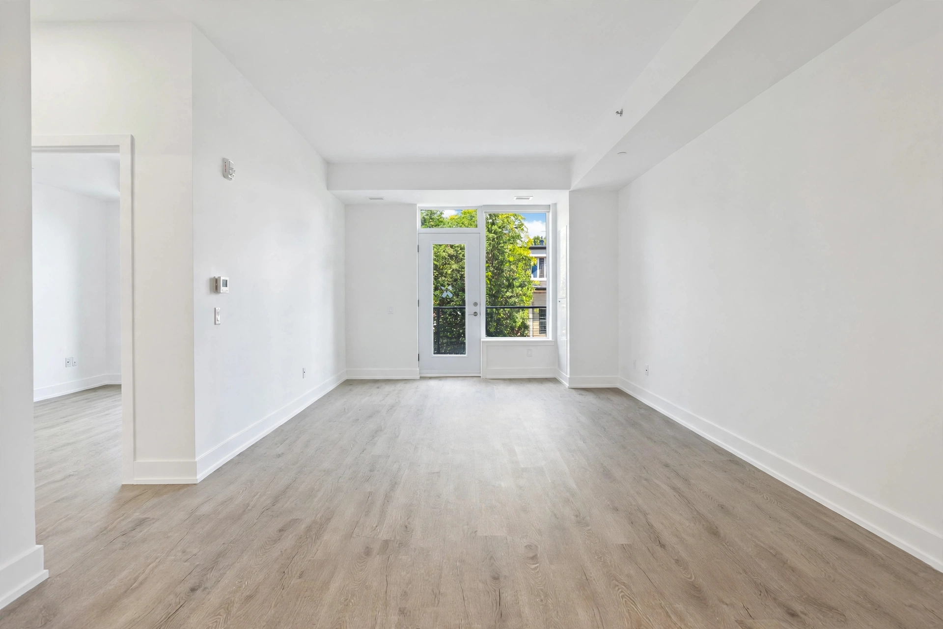Empty modern organic living room before virtual staging